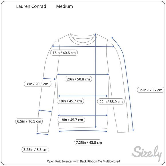 Lauren Conrad Open Knit Sweater With Back Ribbon Tie Multicolored Ladies Medium - Picture 10 of 10